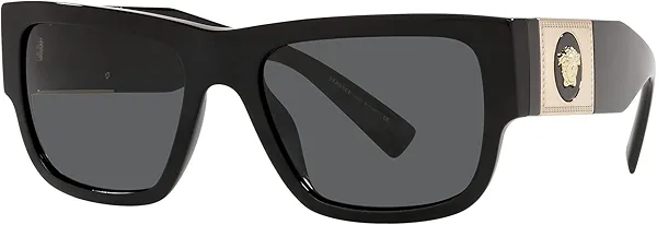 Versace Man Sunglasses Black Frame, Dark Grey Lenses, 56MM