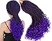 Senegalese Twist Crochet Hair Wave Curly Synthetic Braiding Braids Hair High Temperature Kanekalon Ombre Hair Extensions 6Packs 30Strands/Pack (18, T1B/PURPLE)