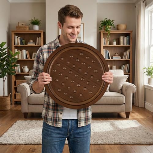 Juego de Solitario con tablero de madera y 36 canicas de mármol miniatura 5