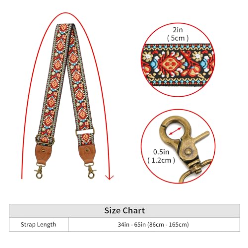 Image of ZOOEASS Wide Shoulder Strap Adjustable Replacement,Purse Strap,Multi-Pattern Crossbody Bag Strap