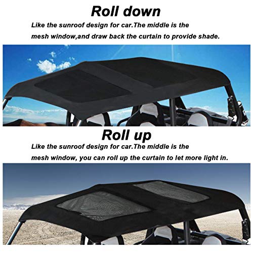 MFC Soft Canvas Roof Top Compatible with for 2014-2023 Polaris RZR 4 900 / XP 4 1000 / XP 4 Turbo 4 Seater Sunshade Soft Top Roof - Thumbnail 4