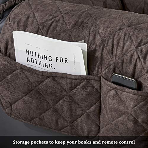 Stonecrest Recliner Chair Cover Waterproof - Microsuede Recliner Slipcover For Pets, Recliner Cover Stay In Place (Chocolate, Recliner 25" Regular & Deepseat) #TOP1