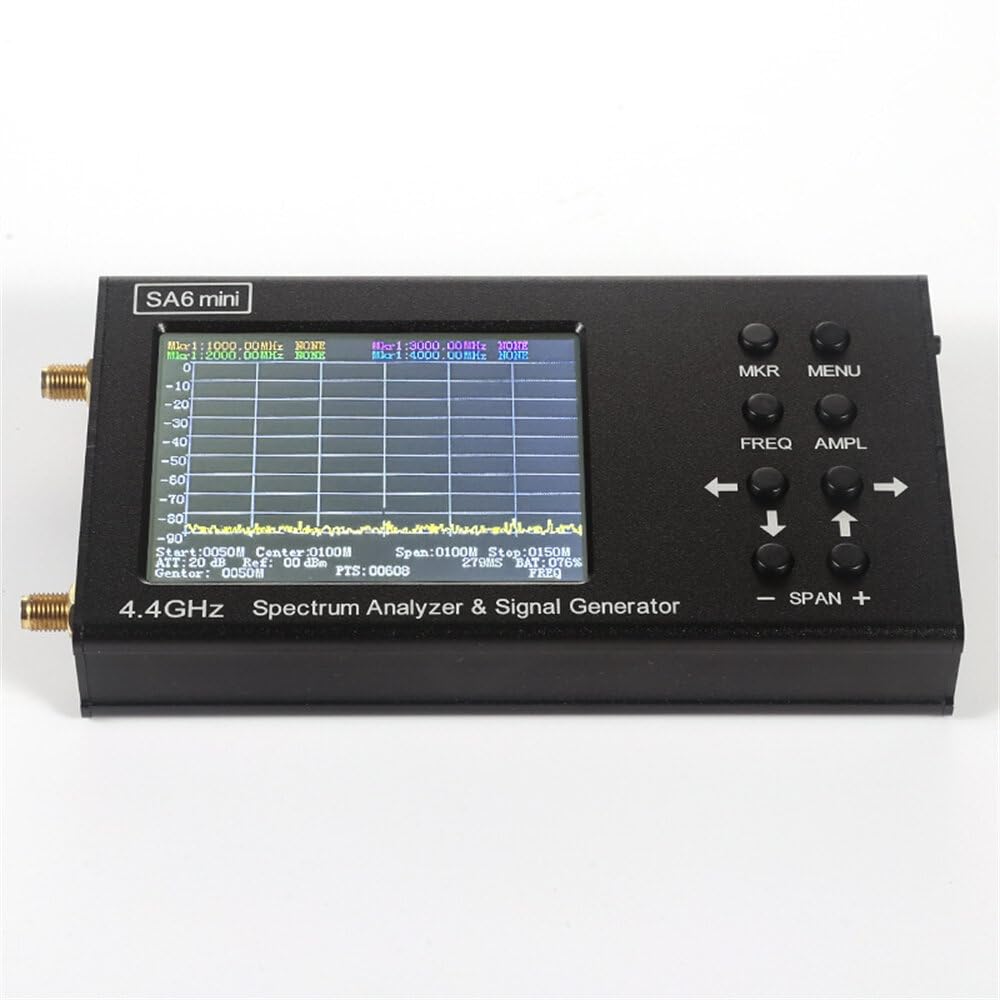 VIDOO Analizzatore Spettro Portatile Mini SA6 35MHz a 4400MHz Generatore Segnale RF Elevata Dinamica Scansione Rapida-Completo Set