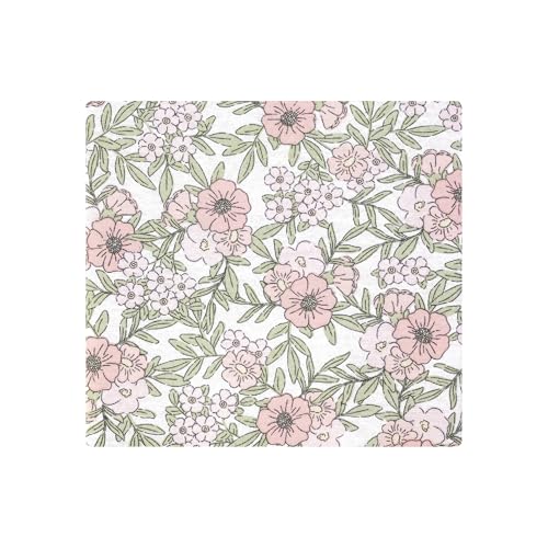 Image of Hudson Baby Unisex Baby Cotton Polyester Flannel Receiving Blankets 4-Pack, Soft Pink Floral, One Size
