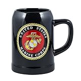United States Marine Corps Decal Logo Black 16.9 Ounce Stoneware Mug