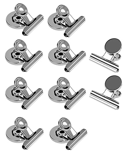 Image of 10 Pack Strong Fridge Magnets Heavy Duty - Scratch Proof School Home Office Supplies - Magnetic Clips for Refrigerator, Adults, Classroom, Whiteboard