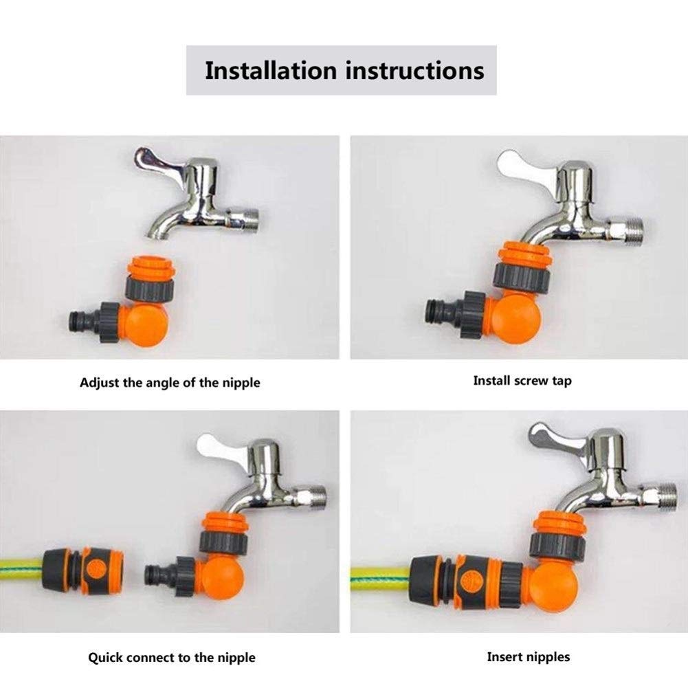 Connettore rapido per valvola di irrigazione da giardino pieghevole Raccordi per tubi flessibili a rotazione libera splitter Separatore del rubinetto dell'acqua Connettore per l'acqua di irri