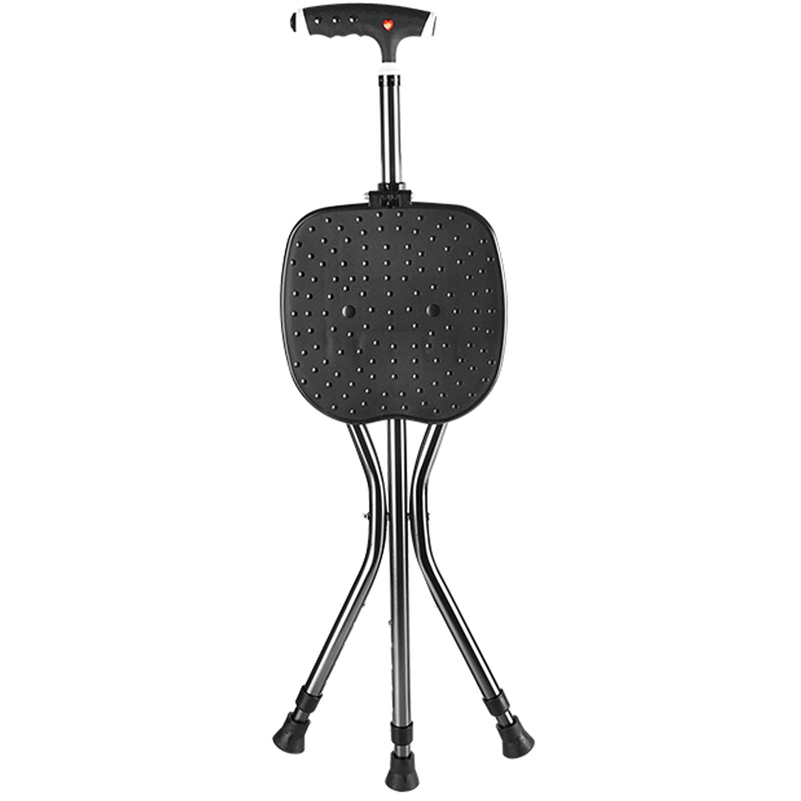 Bastón de Paseo Bastones para Mayores Asiento plegable de bastones Ligero, de altura Silla de muleta ajustable de altura Masaje de masaje Taburete para ancianos, con asas cómodas para caminar, soporte