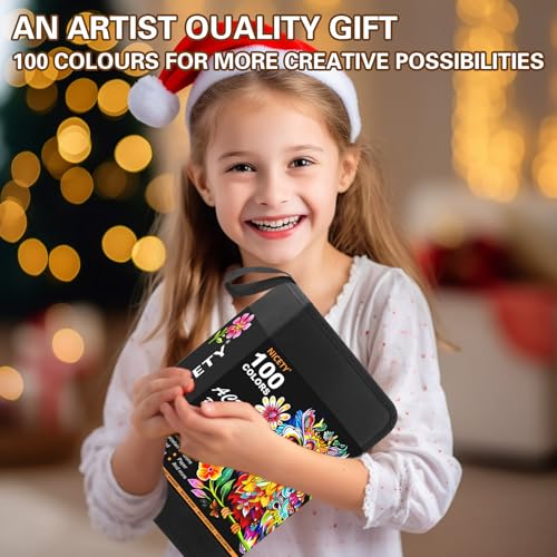 NICETY Canetas de tinta acrílica de 100 cores, marcadores de tinta de ponta média de 3 mm para pintu