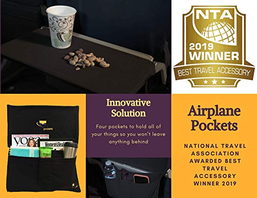 Airplane Pockets Tray Cover (2 Pack) - Sanitary Tray Table Cover with Pockets for Airplane – Patented Design with Multiple Compartments – Travel Organizing Accessory for Comfortable Flight - Thumbnail 6
