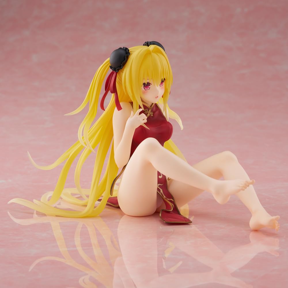 Zhongkaihua Figura de acción de anime Girl Cheongsam Kotegawa Yui/Konjiki no Yami, figura de acción de PVC, 13 cm, modelo de figura, decoración de escritorio, adornos, regalos hechos a mano, figuras