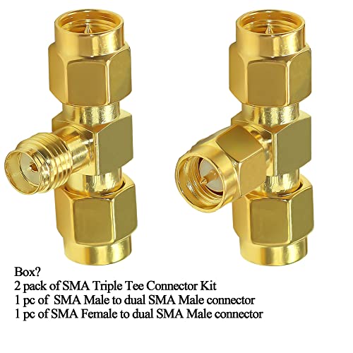Conector divisor SMA macho a doble SMA macho 2 pack miniatura 7