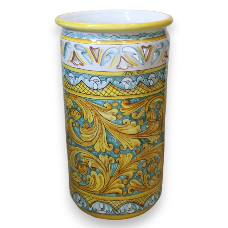 Porte-parapluie céramique Caltagirone pour entrée style baroque h50
