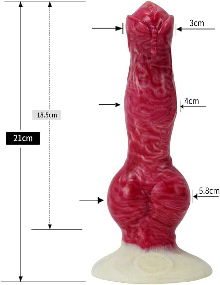 Miniatura 2 de Heuceo Consolador realista de silicona para perros y lobos con ventosa, consoladores de animales con nudo grueso, eyaculación de próstata,