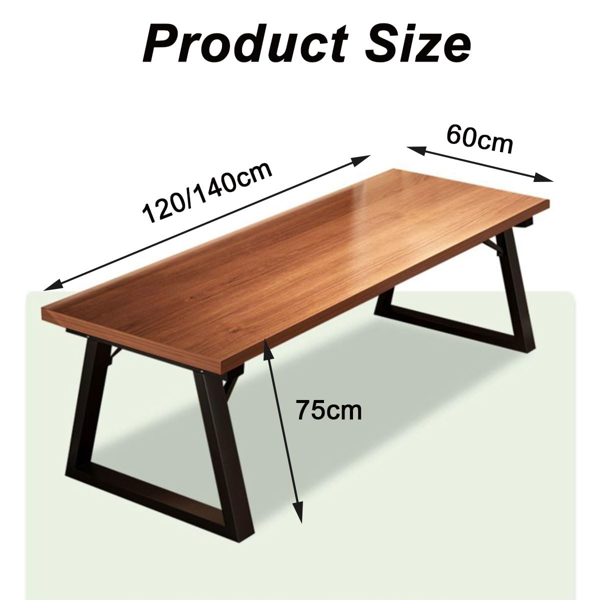 Biurko komputerowe z litego drewna, stolik na laptopa z metalowymi nogami trapezowymi, biurko do nauki pisania, biurko do nauki, biurko do gier komputerowych do nauki pracy w grach (Size : 140cm)