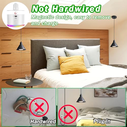 Slhyfmo Battery Operated Pendant Light Set Of 2 thumb #4