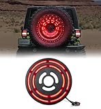 Xprite Double Ring Spare Tire Brake Light, Plug and Play LED 3rd Third Brake Lights, Rear Tail Wheel Lights Compatible with 2007-2018 Jeep Wrangler JK JKU