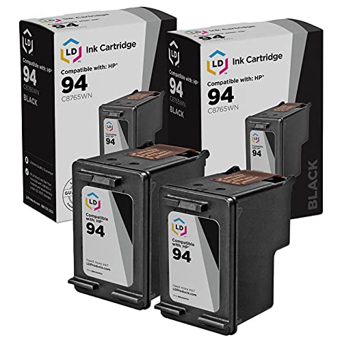 LD Remanufactured Ink Cartridge Replacement for HP 94 C8765WN (Black, 2-Pack) Compatible with PhotoSmart 2605 2608 2610 2610v 2610xi 2613 2710 2710xi 7850 8150