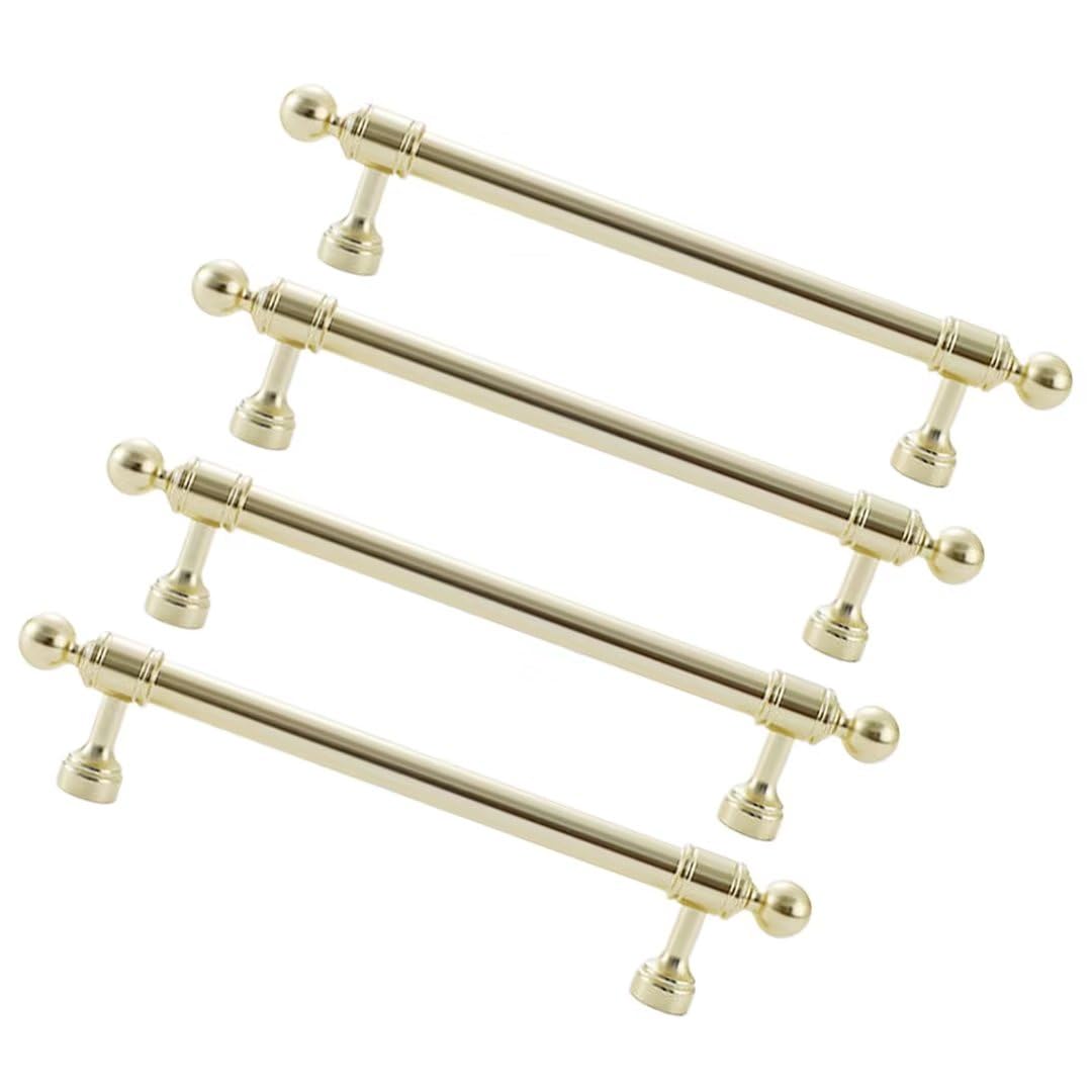 Set of 4, Brushed Copper Cupboard Door Handles Kitchen Cupboard Handles Door Pulls Drawer Knobs Aluminum Alloy Wardrobe Handles Cabinet Handles Bedroom Dresser Pulls Handles