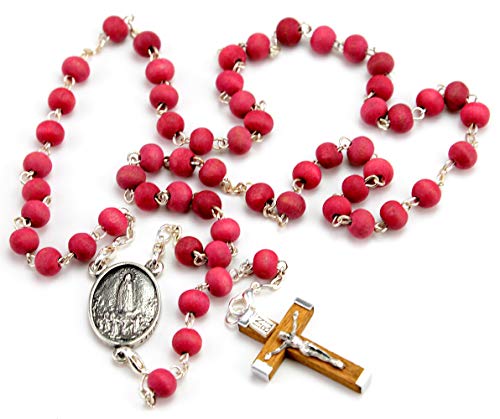 Rosario VIRGEN DE FATIMA con Cuentas Aromáticas con Olor a Rosa,