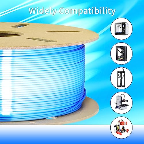 Image of BBLIFE Silk White to Silk Sapphire Blue Color Change PLA 3D Filament, 1.75mm 3D Printing Filament, 2 Color Gradient Change Multi Colored Silk PLA, Widely Fit 3D Printer, 1KG Silk White to Blue PLA