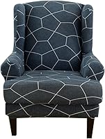 Vista 17 de Fundas para silla Wingback, 2 piezas, estilo americano, fundas elásticas para sillón de ala con parte inferior elástica, protector de muebles