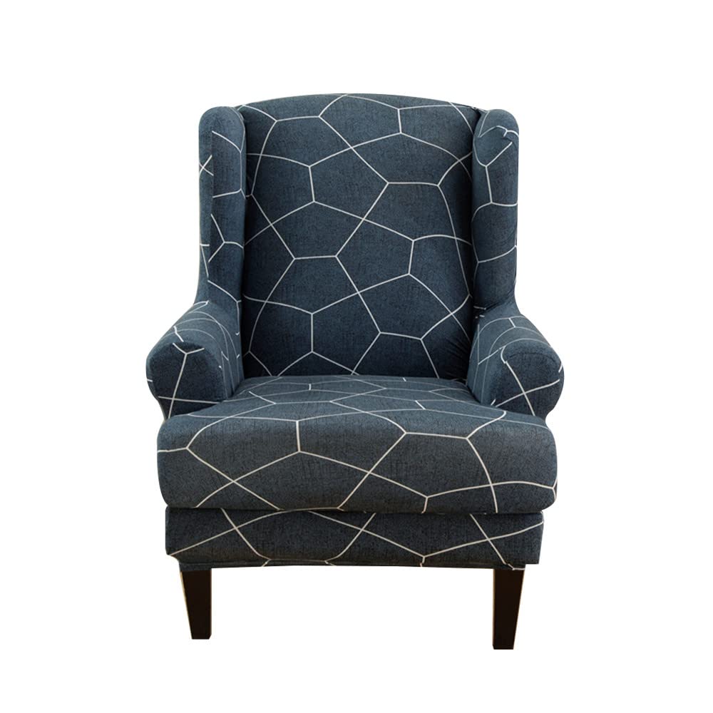 Highdi Wingback Chair Covers 2 Piece Stretch Wing Chair Slipcover, Washable Spandex Fabric Sofa Cover Furniture Protector for Armchair Chairs Living Room Bedroom Hotel (gentleman) โ image 1