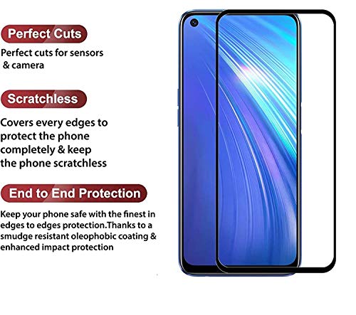 Image of Screen Protector for Realme 7 (Black) Tempered Glass Edge-to-Edge 6D Screen Guard With Installation Kit