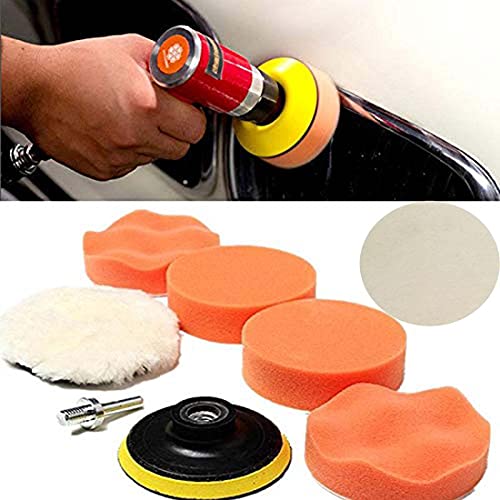 Image of DIY Crafts 1 Kit, 6 Pcs Kit, 3 inch inch Car Cleaning Felt & Wool Pad Foam Polishing Waxing Pad Kits Buffing Polishing Wheel Sponge Wool Buffing Pad(1 Kit, 6 Pcs Kit)