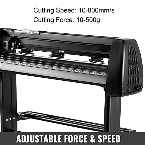 VEVOR Vinyl Cutter Machine 34 Inch Paper Feed Cutting Plotter Bundle Adjustable Force & Speed Vinyl Printer, LCD Display Windows Compatible Sign Making kit with Signmaster Software, Supplies, 3 Blades - Thumbnail 4