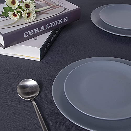 Image of Sancua Rectangle Tablecloth - 70 x 108 Inch, Grey, Polyester, Stain & Wrinkle Resistant, Perfect for Dining Table, Buffet, Parties, Camping