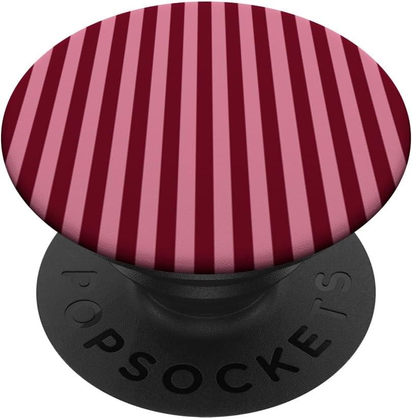 Burgundy and Pink Stripes Geometric Vertical Lines Trendy PopSockets Adhesive PopGrip