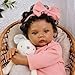 WOOROY Reborn Baby Doll Black Girl, 18 Inch Realistic African American Newborn Real Life Baby Doll, Handmade Realistic Vinyl Lifelike Baby Doll with Clothes for Kids and Collectors