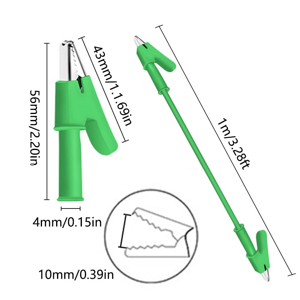Toutes les couleurs (5 ensembles), double pinces crocodile, câbles de mesure électriques, isolation de batterie de voiture pour multimètre, fils de pontage et pinces crocodiles