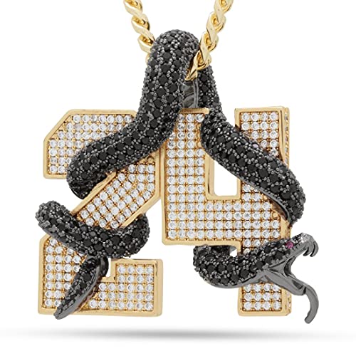 King Ice (�L���O�A�C�X) �u���b�N�}���o NO.24 �l�b�N���X Black Mamba Number 24 Necklace (O/S (�����T�C�Y), �S�[���h) [���s�A���i]