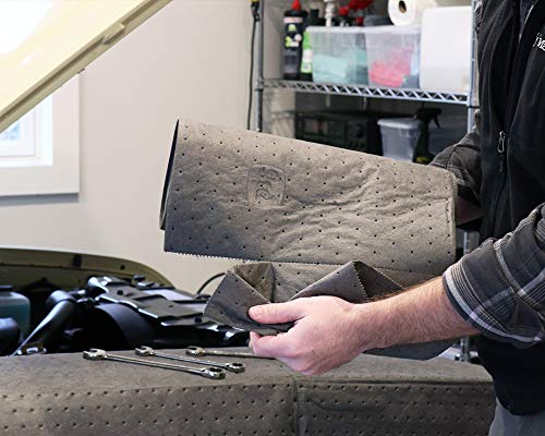 Oil Absorbent Mat Roll for Garage by New Pig | Oil Mats for Garage Floor | Garage Car Mat | Oil Spill Mats | 15" x 50' Roll | Absorbs up to 3.3 Gallons