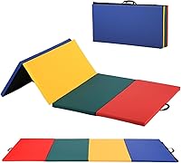 BestMassage Portable Folding Gymnastics Tumbling Mat 2'x6'x1.6" Thick - Yoga Exercise Mat with Handles for Home Gym Workouts