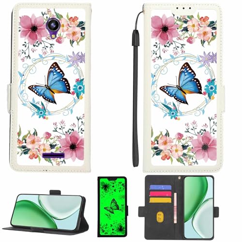 Kinetijy Case Compatible for Epik One K503hd Phone Case Flip Cover [with Tempered Glass Screen Protector][RFID Blocking][Luminous Effect] LPT-LHD