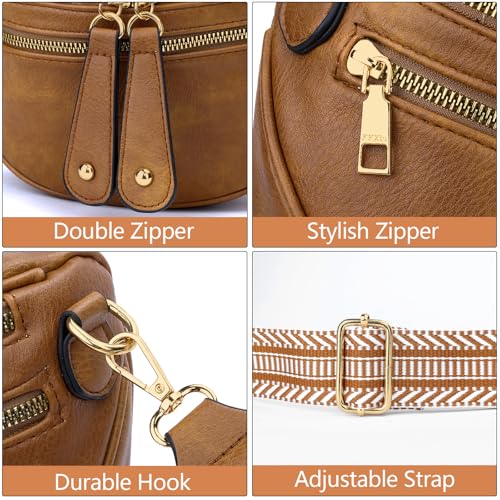 Image of KKXIU Crossbody Sling Bag for Women Trendy Fanny Pack Vegan Leather Chest Bag | Trendy