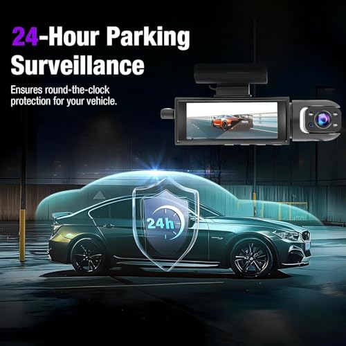 Image of Dash Camera Front and Inside, 3.16inch Dash Cam 1080P, G Sensor HD Night Vision Loop Recording Wide Angle Car DVR (1)