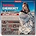 Emergency Blanket 4-Pack Space Mylar Blankets Survival Gear and Supplies Reusable Thermal Camping Hunting Essentials First Aid Car Backpacking Marathon Kit Prepper Go Rave Bug Out Bag Foil Cold Winter