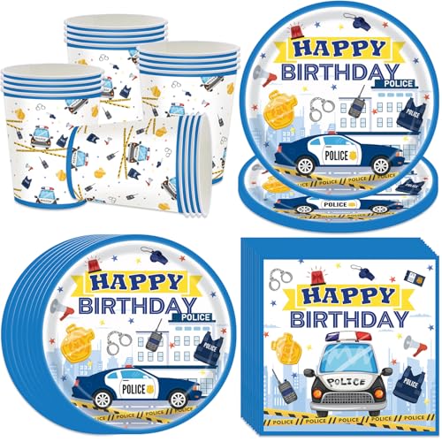 Imagen de pekifaves Juego de vajilla para fiesta de coche de policía