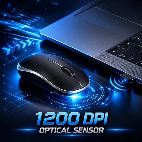Image of Ant GLOBE15 Wireless Mouse |2.4GHz High-Speed Connectivity |1200 DPI Optical Tracking |12M Battery Life |10m Range USB Plug & Play, Lightweight Ergonomic Design for Laptop,PC,Mac,Windows -Black /Silver