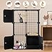 PAWING Cat Enclosure Indoor with Litter Box, 3-Tier Metal Wire Cat Cage, DIY Detachable Design for Cats, Kittens & Small Animals, Multi-Level Kennel
