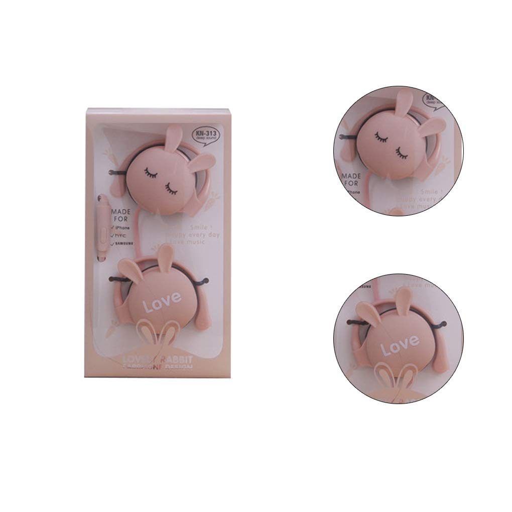 Dibujos animados Animal Ear Hook 2.5mm Wired Auricular Deporte Correr Auriculares Estéreo Niños Niñas Auriculares Rosa