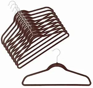 Ultra-Slim Velvet Shirt/Pant Hangers - Set of 100 - Brown