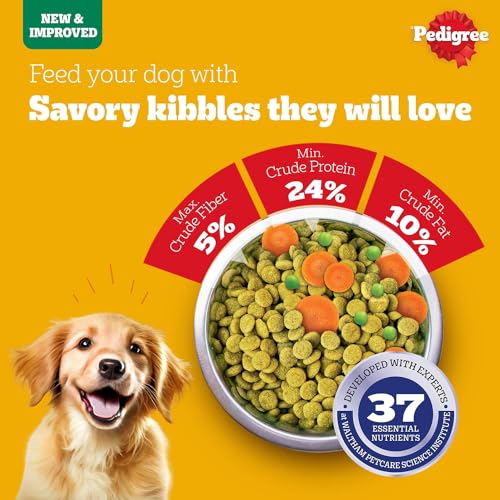 Image of Pedigree Adult & Puppy Dry Dog Food, 100% Vegetarian, 10 kg, Contains 37 Essential Nutrients, 100% Complete & Balanced Food for Adult Dogs (Pack of 2)