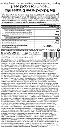 EinsSein 1kg Bruidsuiker Chocolade hartjes Dragées Mix medium roze-goud parel mini chocolade hartjes dragee hart paars… - Image 3