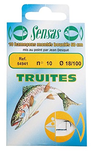 POCHETTE 10 HAMECONS MONTES TRUITES 6/20 - SENSAS