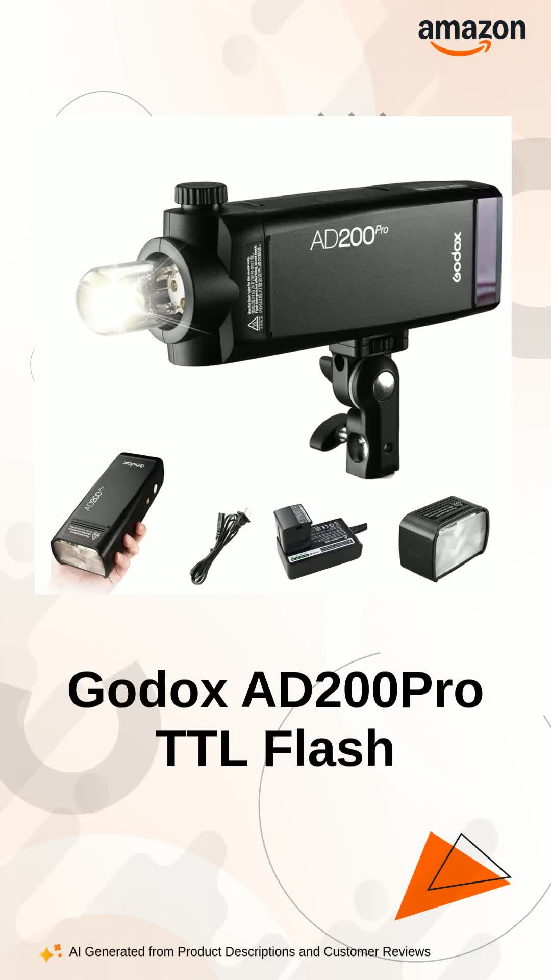 Godox AD200Pro TTL Pocket Flash with Built-in 2.4G Wireless X